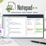 Illustration de Notepad++ mettant en avant ses principales fonctionnalités